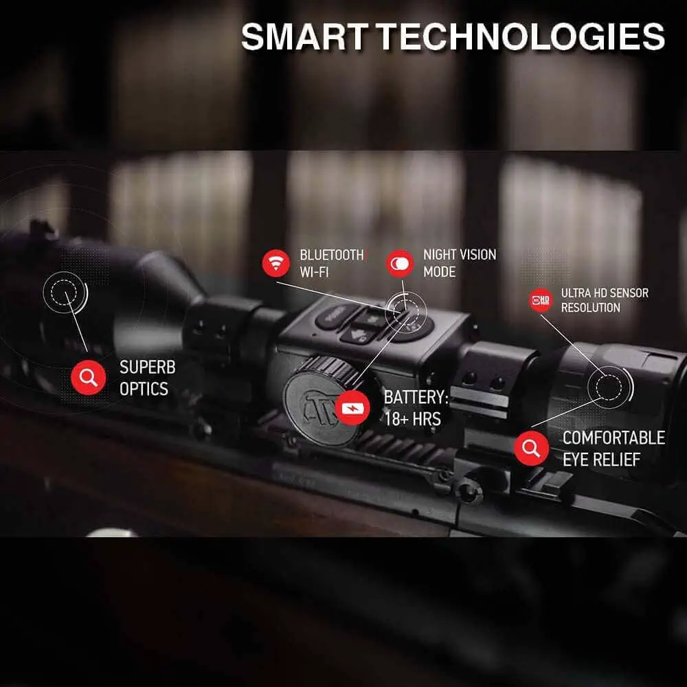 atn x sight night vision riflescope smart technnologies