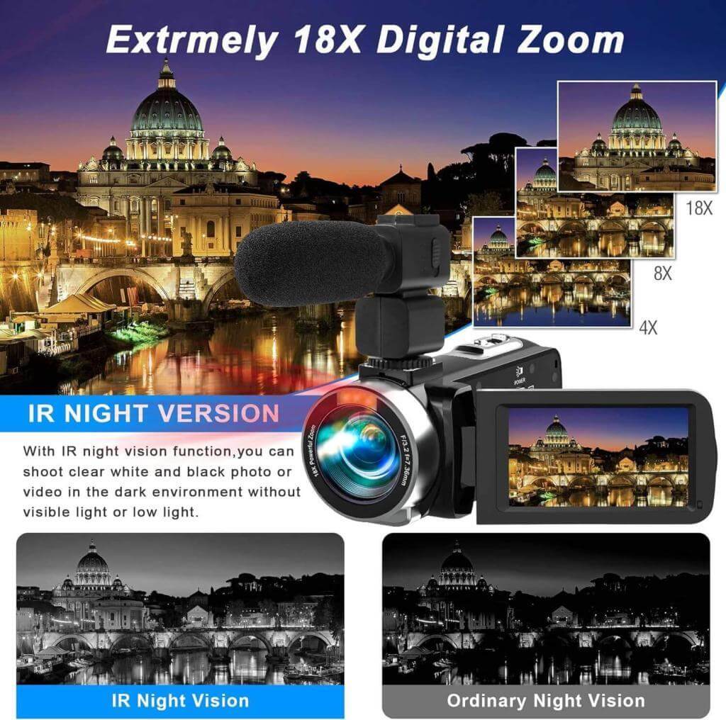 Heegomn HD 4K Camcorder FeatureRich Video Camera