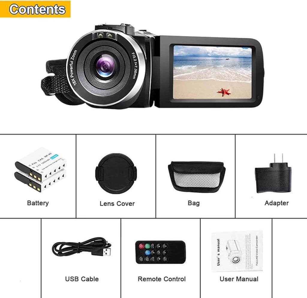 SEREE Full HD Camcorder complete package