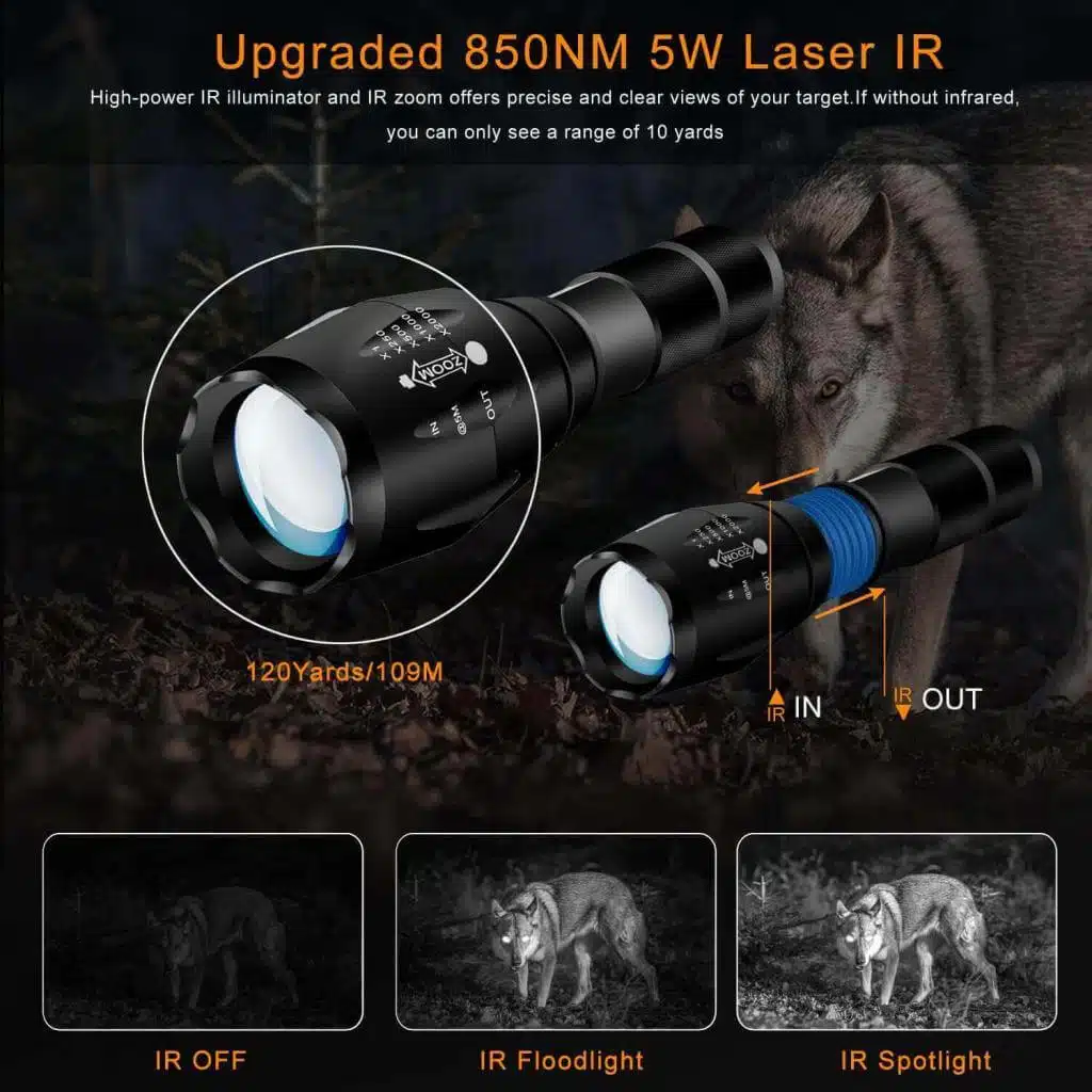 bestsight night vision rifle scope 5w 850mm laser infrared light